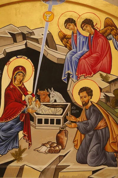 Christmas Crib Nativity Roman Catholic Church Italy — Stock Photo, Image
