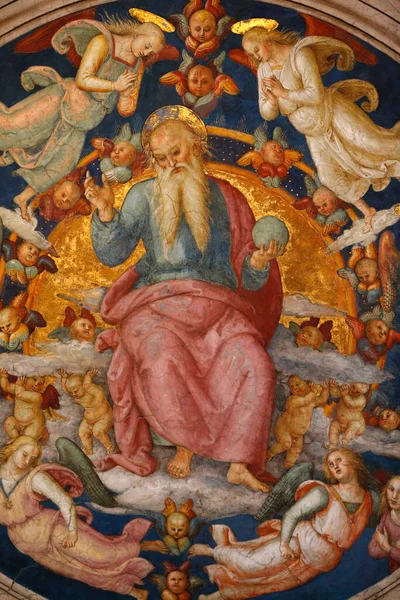 God Creator Detail Celling Room Fire Borgo Vatican Museum Italy — Foto Stock