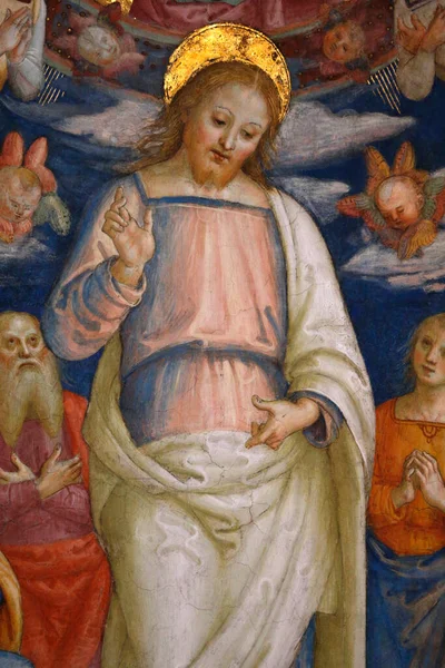 Jesus Apóstolos Detalhe Porão Quarto Fogo Borgo Museu Vaticano — Fotografia de Stock