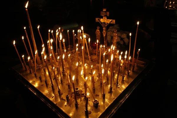 Catedral Kazán Velas Iglesia San Petersburgo Rusia —  Fotos de Stock