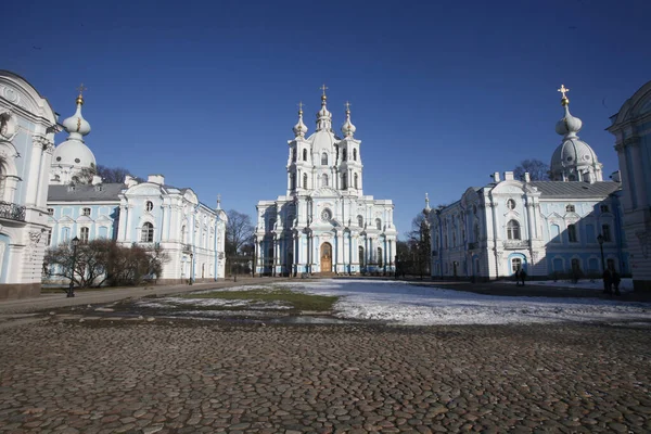 Smolny Cathedral Architecture Saint Petersburg Russia — стокове фото