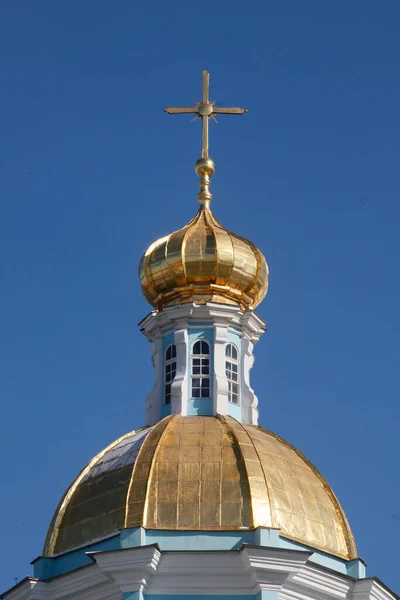 Arquitetura Cúpula Catedral São Nicolau São Petersburgo Rússia — Fotografia de Stock