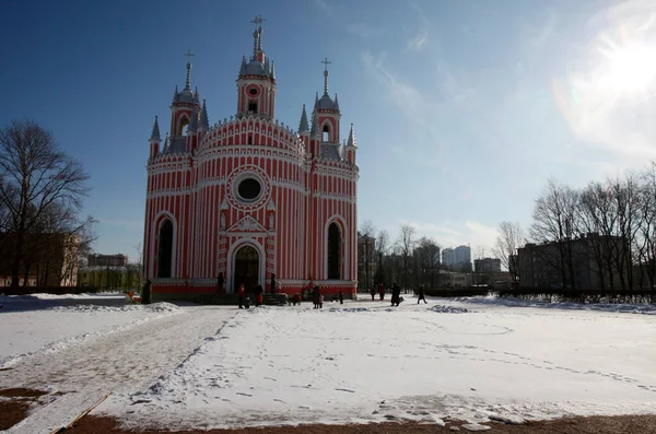 Chesma Church Architecture Saint Petersburg Russia — стокове фото