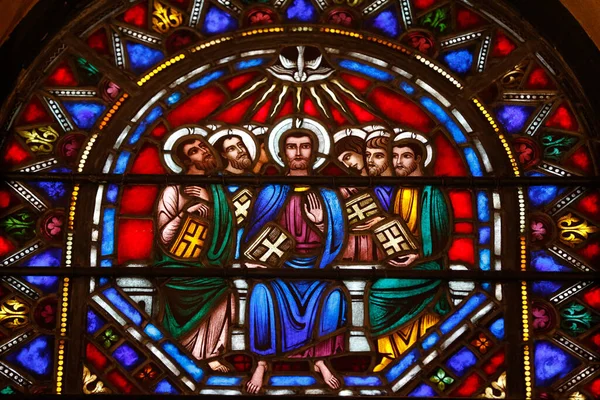 Barth Church Stained Glass Window Jesus Apostles United States America — Zdjęcie stockowe