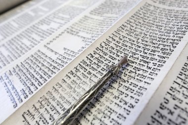 İşaretli Yahudi Torah parşömeni. Fransa. 
