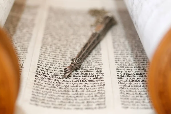 Torah Scroll Yad Torah Pointer France — стокове фото
