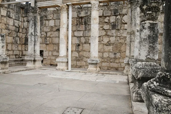 Ερείπια Μιας Συναγωγής Στην Αρχαία Πόλη Καπερναούμ Καπερναούμ Είναι Τόπος — Φωτογραφία Αρχείου