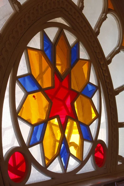 Большая Хоровая Синагога Окно Витраже — стоковое фото