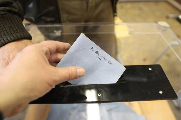 Election in france. Man voting.  Paris. France. 