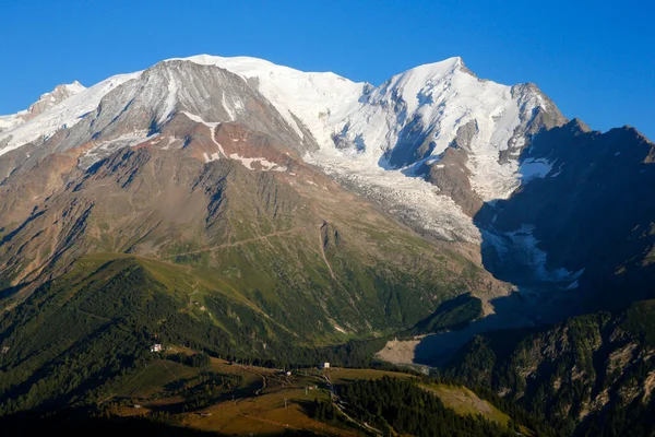 Alpy Francuskie Mont Blanc Najwyższa Góra Europie 4810 Francja — Zdjęcie stockowe