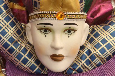 Karnaval maskesi. Venitian maskesi. Pierrot. Fransa. 