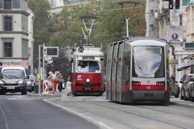 The tramway in Vienna. Transportation.  Vienna. Austria.