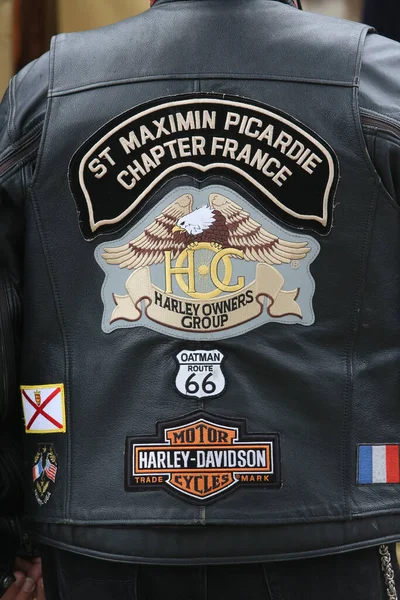 Motociclista Harley Davidson Estrada França — Fotografia de Stock