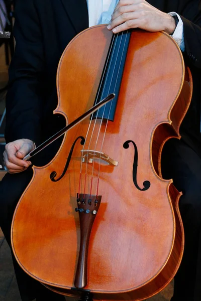 Violoncello Avvicinati Alle Mani Concerto Francia — Foto Stock