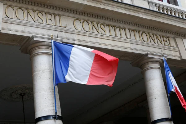 Francia Alkotmányügyi Tanács Francia Zászló Idegenforgalom Párizsban Franciaország — Stock Fotó