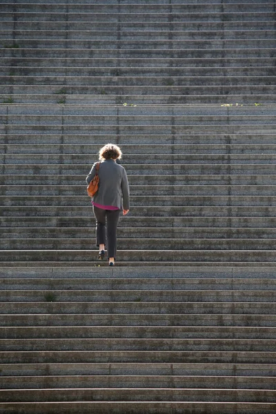 Man Walking Staircase Back View Paris France — Stock Fotó