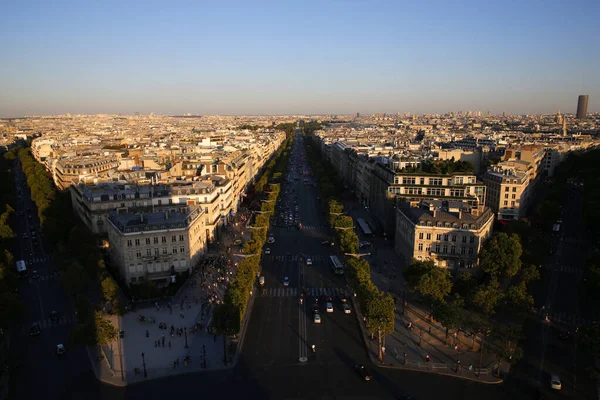 Paris City Champs Elysees Seen Arc Triomphe France — Fotografia de Stock