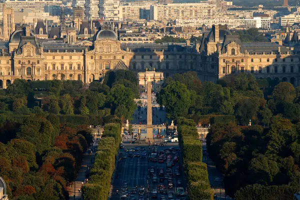 Parijs Stad Champs Elysees Gezien Vanaf Arc Triomphe Frankrijk — Stockfoto