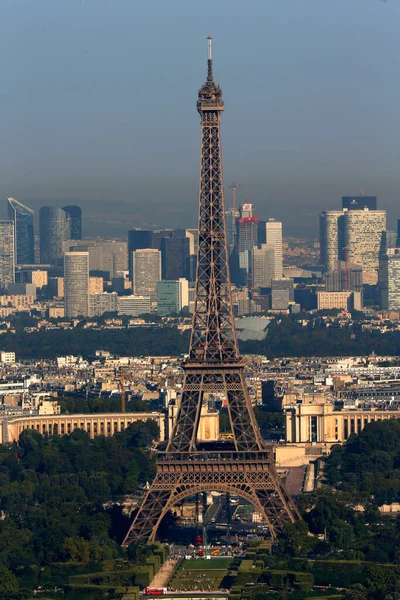 Paříž Eiffelova Věž Mrakodrapy Defense Pozadí Francie — Stock fotografie