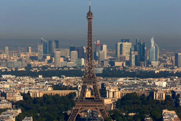 Paris City Eiffel Tower Skyscrapers Defense Background France — Stock Photo, Image