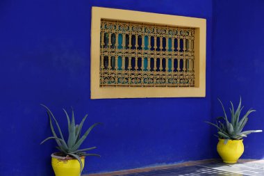 Majorelle Gardens.  Window.  Marrakech. Morocco. 