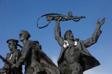 Victory Square War Memorial. Bronze figures representing the soldiers who defended Leningrad from the Germans during World War II. Saint Petersburg. Russia. 