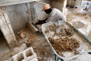 Building worker on  a construction site