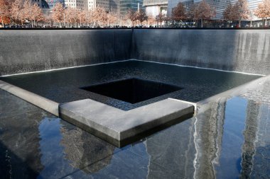 Ground zero. The National 9/11 Memorial at the site of the World Trade Center in Lower Manhattan. United states of America. 