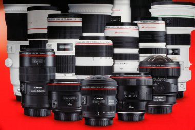 Canon lenses.  Advertising in time square.  United states of America. 