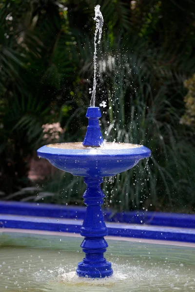 Majorelle Gardens Blue Fountain Marrakech Morocco —  Fotos de Stock