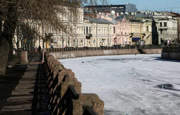 Αγία Πετρούπολη Χειμώνα Παγωμένο Κανάλι Αγία Πετρούπολη Ρωσία — Φωτογραφία Αρχείου