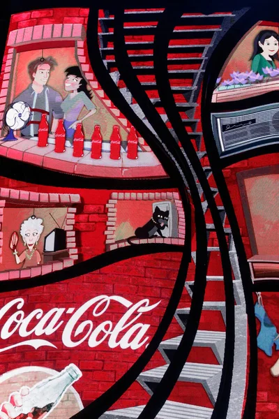 Coca Cola Publicidad Cuadrado Tiempo Estados Unidos América — Foto de Stock