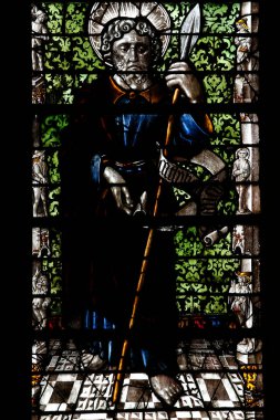 Metz Katedrali. Thiebaut de Lixheim 1504 'ten lekeli cam pencere. Havari. Fransa. 