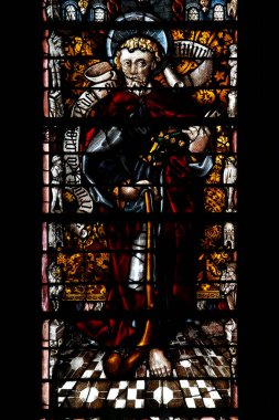 Metz Katedrali. Thiebaut de Lixheim 1504 'ten lekeli cam pencere. Azize James. Fransa. 