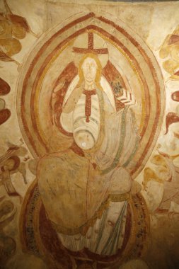 Ulusal Fransız Anıtları Müzesi. Saint Gilles manastırı, Montoire-sur-le-Loir. Resim yapmak. İhtişamlı İsa. Fransa. 