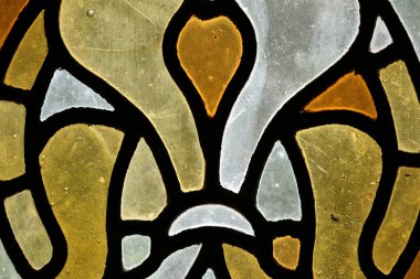 Le Thoronet, 12. yüzyıldan kalma Provence 'deki sarnıç manastırı. Lekeli cam. Fransa. 