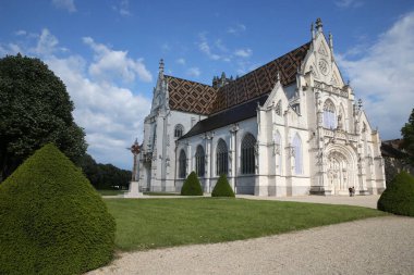 Brou Kraliyet Manastırı. Kilise, Flamboyant Gotik tarzının bir başyapıtıdır. Fransa. 