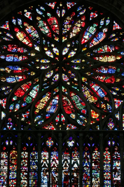 Cathédrale Notre Dame Amiens Rose Fenêtre Transept Sud France — Photo