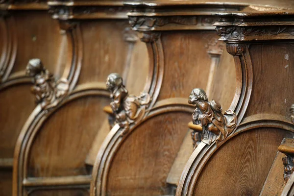ノートルダム大聖堂 合唱団 木工品だ フランス — ストック写真