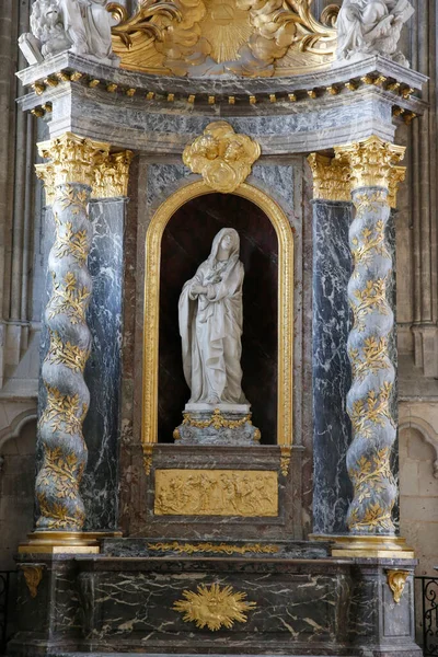 Notre Dame Amiensin Katedraali Veistos Siunattu Neitsyt Maria Ranska — kuvapankkivalokuva