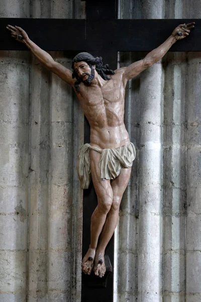 Beauvais Cathedral Jesus Christ Cross France — Stock Photo, Image