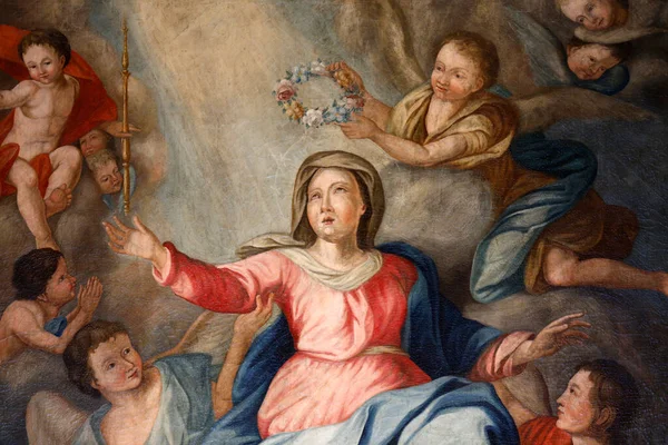 Kościół Notre Dame Assomption Cordon Malowanie Wniebowzięcie Maryi Dziewicy Francja — Zdjęcie stockowe