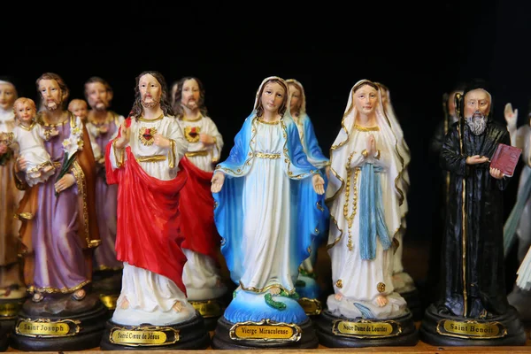 天主教信仰商店 宗教文章 圣母玛利亚和耶稣 — 图库照片