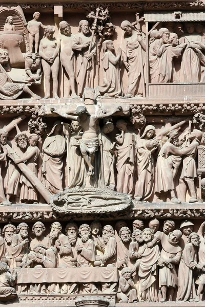 Catedral Nossa Senhora Estrasburgo Fachada Ocidental Paixão Nosso Senhor França — Fotografia de Stock