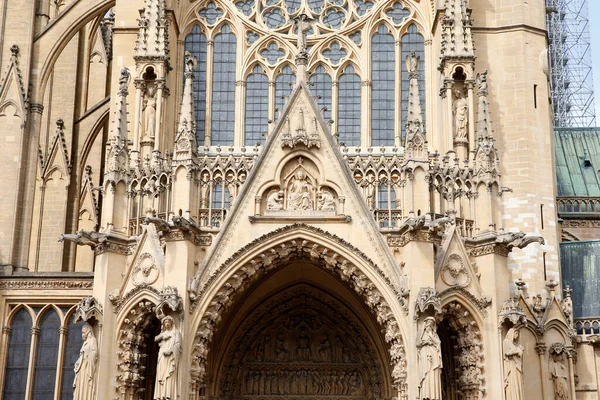 Metz Cathedral West Facade Catholic Church France — Stock Photo, Image