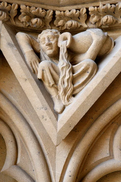 Metzova Katedrála Portál Panny Marie Století Gotická Architektura Kardinální Ctnost — Stock fotografie