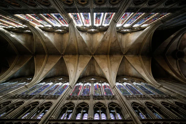 Cathédrale Metz Nef Des Voûtes Quadripartites Mesure Mètres Haut Mètres — Photo