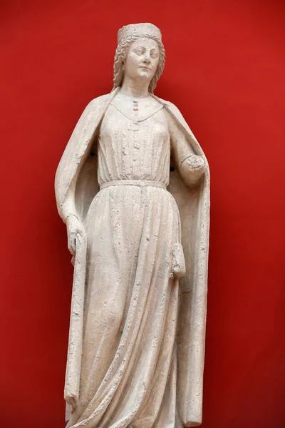 Nationaal Museum Van Franse Monumenten Reims Kathedraal Westerse Gevel Koningin — Stockfoto