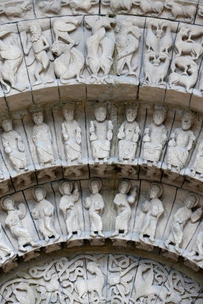 Nationaal Museum Van Franse Monumenten Sint Pieterskerk Aulnay Saintonge Portaal — Stockfoto