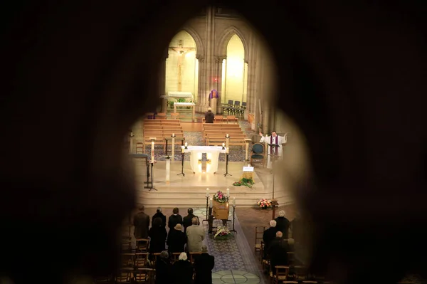 Kirchliche Beerdigung Katholische Kirche Frankreich — Stockfoto